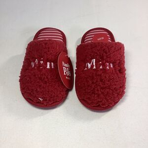 Family Pajamas Mini Kid's Matching‎ Holiday Slippers Red Size 4-5